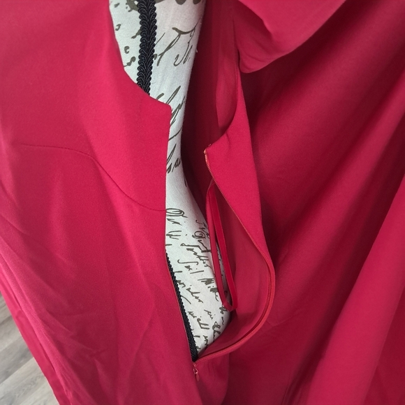 Lauren by Ralph Lauren Cape Georgette Cocktail Dress Size 4 Red - Picture 7 of 10